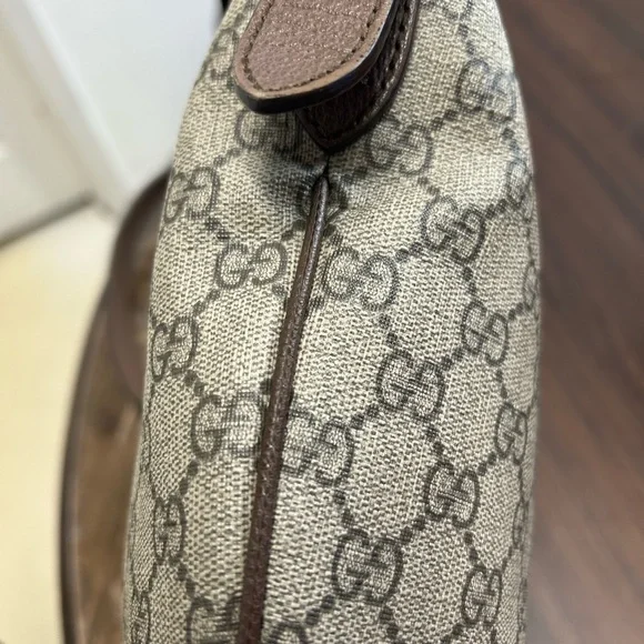 Gucci Beige and Brown Ophidia GG Shoulder Bag with Red and Green Stripe - Picture 8 of 16